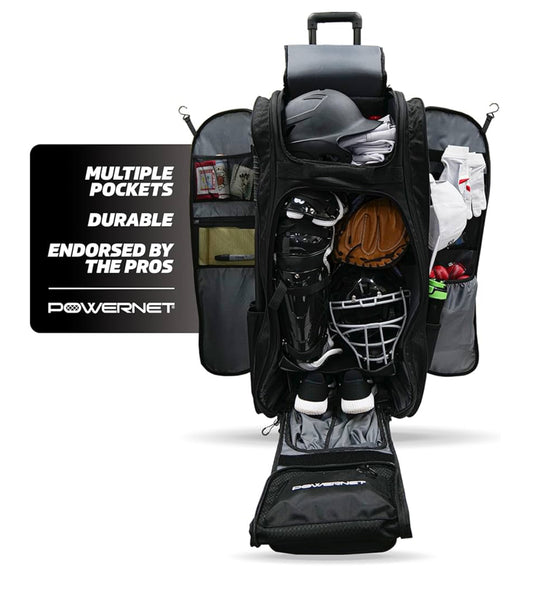 PowerNet Optimus Catchers Rolling Equipment bag