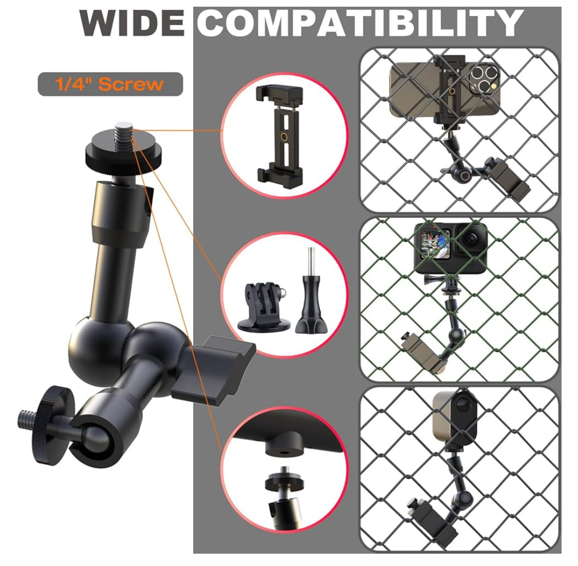 Camera / Phone Fence Mount for Streaming