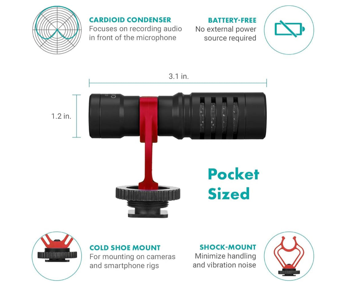MOVO VXR10 Mini Shotgun Mic for Streaming