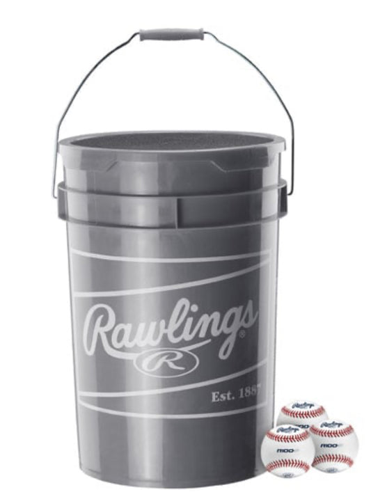 Rawlings R100-P Padded Bucket w/24 balls _ High School