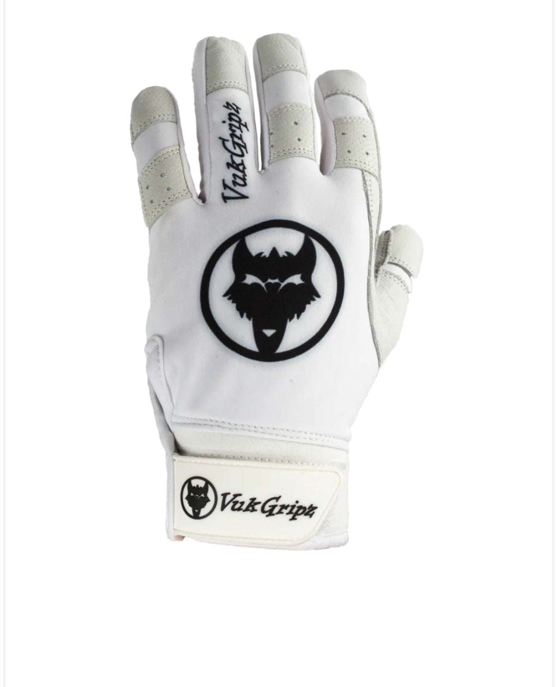 VukGripz Howler - All White Batting Gloves